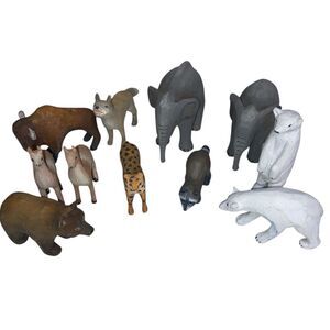Vintage Hand Carved Exotic Animal Figurines